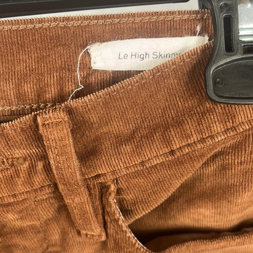 FRAME Revolve Le High Skinny Velvet Skinny Pants in Brown. - Picture 6 of 10